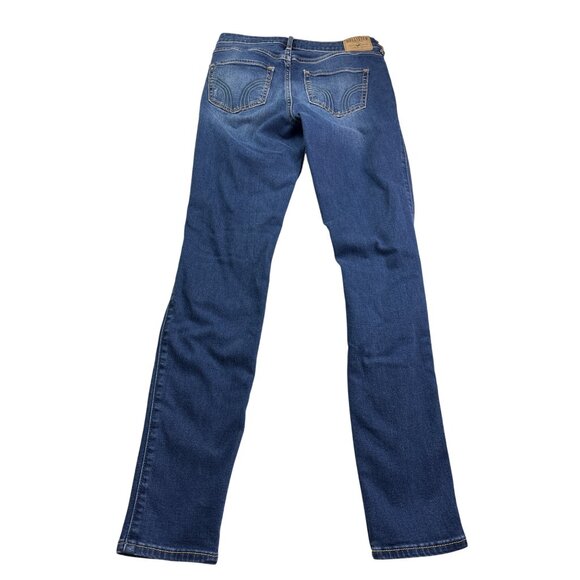 Hollister Juniors High-Rise Super Skinny Jeans Size 5 Distressed Destroyed Denim - Picture 4 of 5